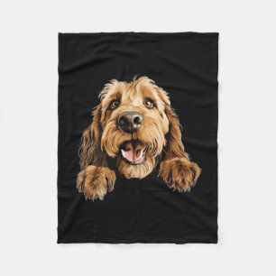 Otterhound Dog Mum Dad Peeking Puppy Fleece Blanket