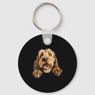 Otterhound Dog Mum Dad Peeking Puppy Key Ring