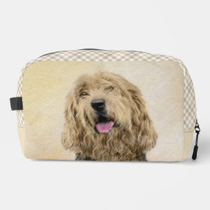 Otterhound Painting Black and Tan Original Dog Art Dopp Kit