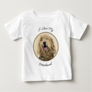 Otterhound Painting - Cute Original Dog Art Baby T-Shirt