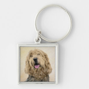 Otterhound Painting - Cute Original Dog Art Key Ring