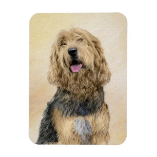 Otterhound Painting - Cute Original Dog Art Magnet