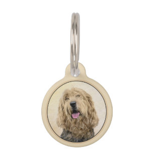 Otterhound Painting - Cute Original Dog Art Pet Tag
