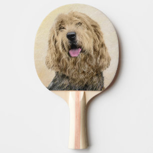 Otterhound Painting - Cute Original Dog Art Ping Pong Paddle
