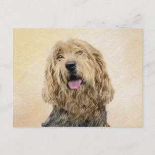 Otterhound Painting - Cute Original Dog Art Postcard
