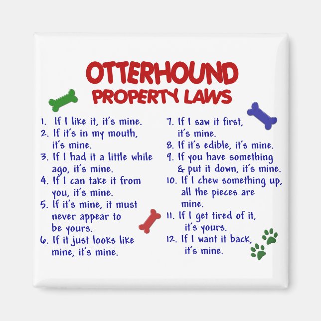 OTTERHOUND Property Laws 2 Magnet (Front)