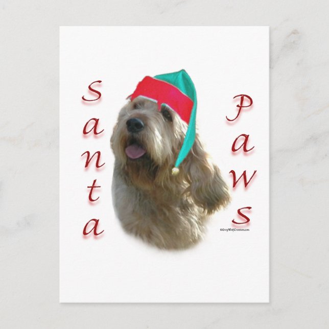 Otterhound Santa Paws Holiday Postcard (Front)