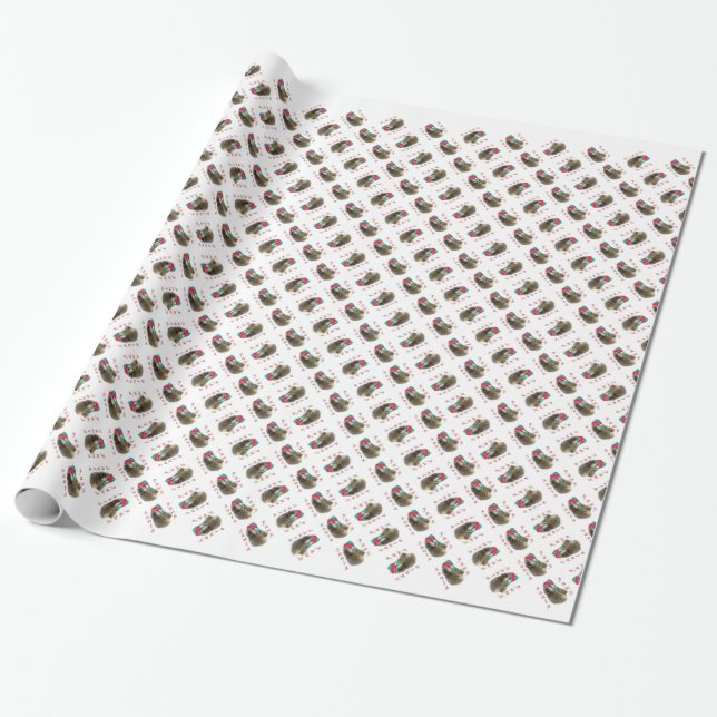 Otterhound Santa Paws Wrapping Paper (Unrolled)