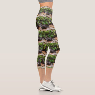 **"Otterly Adorable: A Photo Collage of Otters Capri Leggings