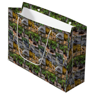 **"Otterly Adorable: A Photo Collage of Otters Large Gift Bag