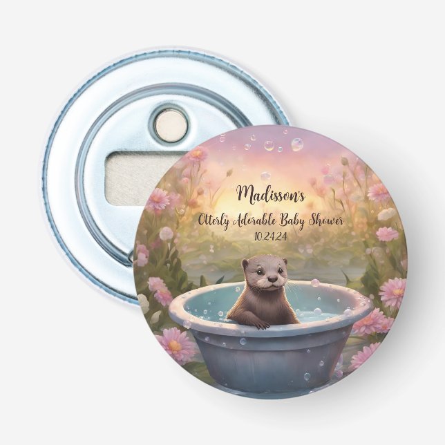 Otterly Adorable Baby Shower Bottle Opener (Front)