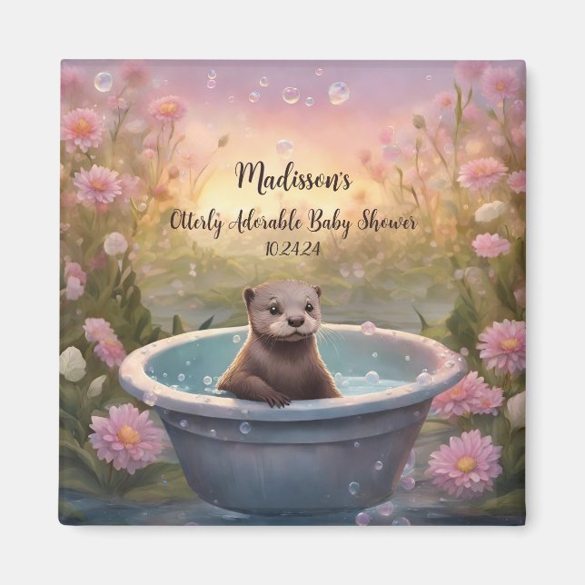 Otterly Adorable Baby Shower Magnet (Front)