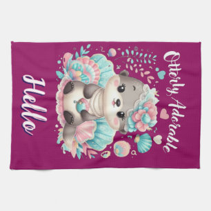 Otterly Adorable Cute Kawaii Otter Tea Towel