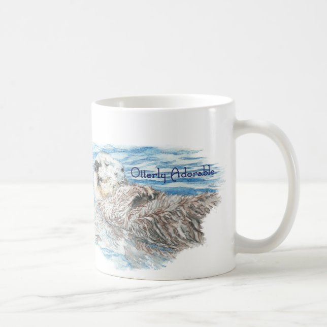 Otterly Adorable Humourous Cute  Otter Animal Coffee Mug (Right)