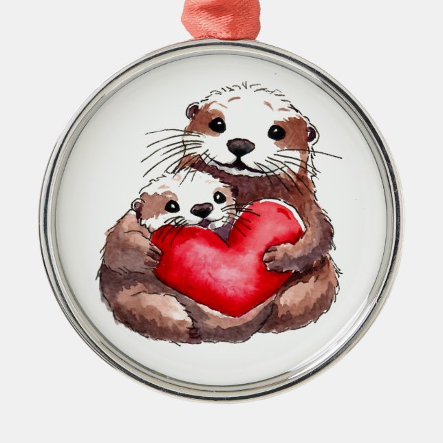 Otterly Adorable Metal Ornament (Front)