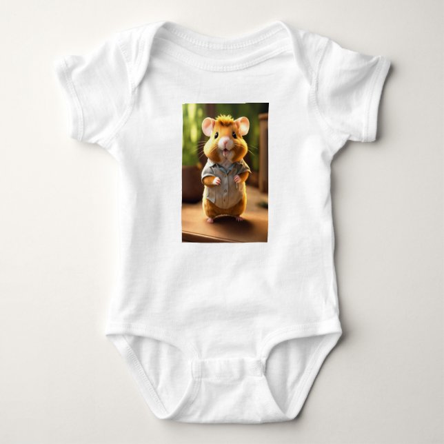 Otterly Adorable: Playful Baby Otter and Shell Kid Baby Bodysuit (Front)