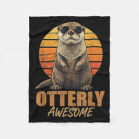 Otterly Awesome Retro Sunset Sea Otter Lover Graph