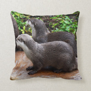 Otterly Cute, Otters, Lounge Cushion. Cushion
