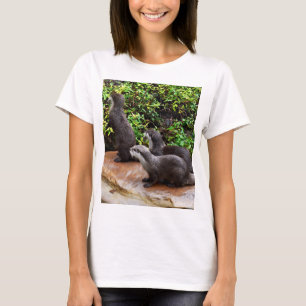 Otterly Delightful: Three Small Grey Otters, T-Shirt