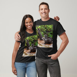 Otterly Delightful: Three Small Grey Otters, T-Shirt