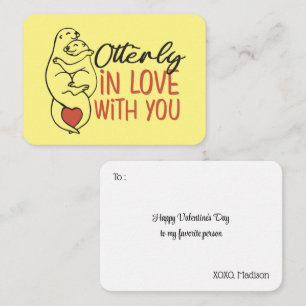 Otterly in Love Funny Pun Cute Valentine's Day Card