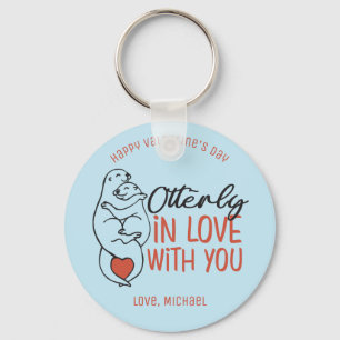Otterly In Love Funny Pun Cute Valentine's Day Key Ring