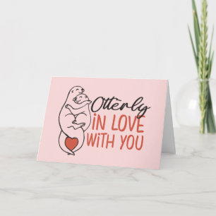 Otterly In Love Otter Pun Funny Valentine's Day Holiday Card