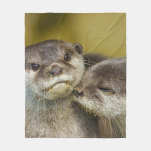 Otterly In Love Triptych Fleece Blanket