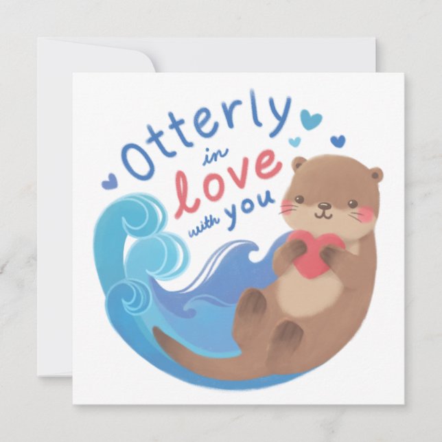 Otterly in Love with You Holiday Card (Front)