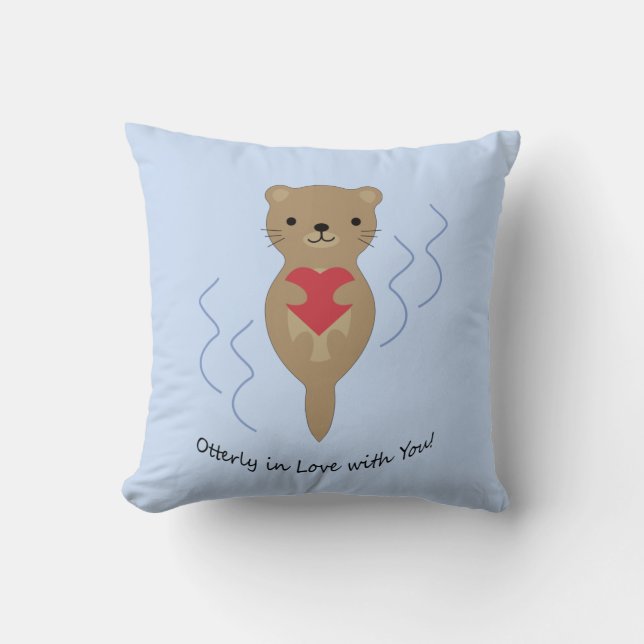 Otterly in Love with You Otter Cushion (Front)