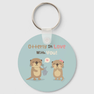 Otterly in Love With You Otter Pun Love Confession Key Ring