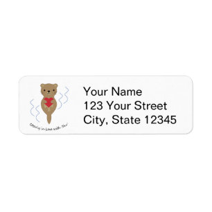 Otterly in Love with You Otter Return Address Label