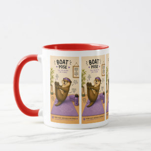 Otterly Relaxing Boat Pose, Dark Lilac Mug