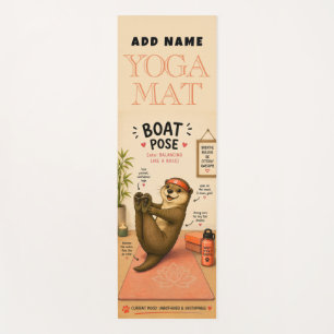 Otterly Relaxing Boat Pose Dark Peach Yoga Mat