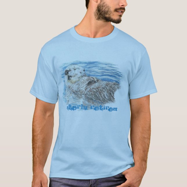 Otterly Retired Retirement Humourous Cute Otter T-Shirt (Front)