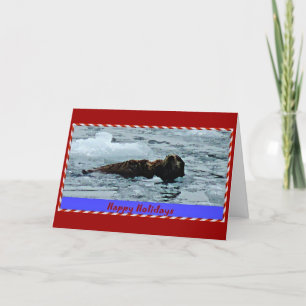 Otterly Terrific Happy holiday on ice Greeting Car Card