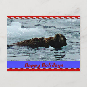 otterly Terrific Sea otter holiday postcard