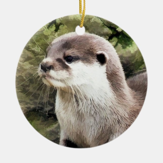 OTTERS CERAMIC ORNAMENT (Front)