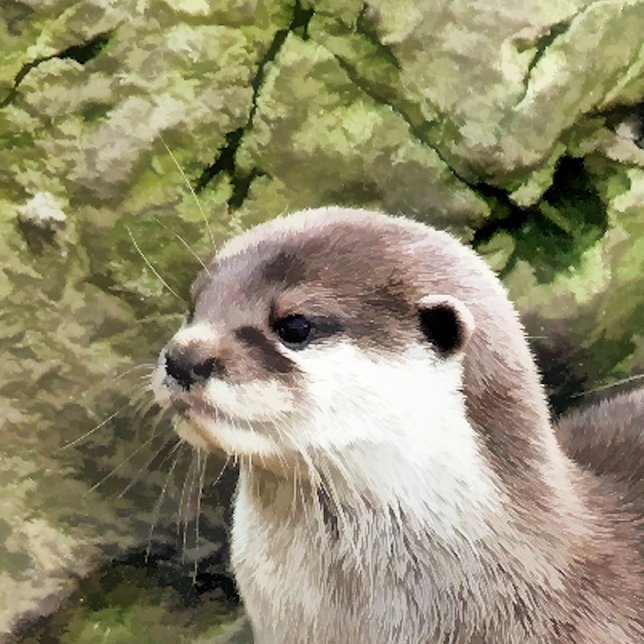OTTERS CERAMIC TREE DECORATION (A watercolor design of a very cute little otter.)
