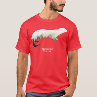 Otters in Forest Environment Climate Protection T-Shirt