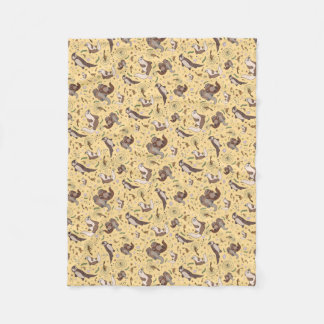 Otters in Yellow Fleece Blanket