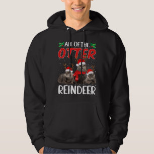 Otters Reindeer Deer Antler Funny Christmas Santa  Hoodie