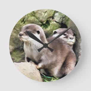 OTTERS ROUND CLOCK