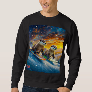 Otters Snowboarding Design By Rich AMeN Gill Sweatshirt