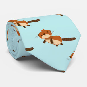 Otters Swimming Tie