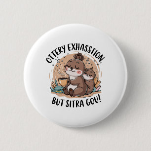 Ottery Expression Cute Sloth and Baby 6 Cm Round Badge