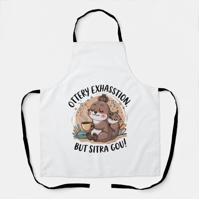 Ottery Expression Cute Sloth and Baby Apron (Front)