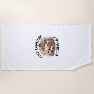 Ottery Expression Cute Sloth and Baby Beach Towel