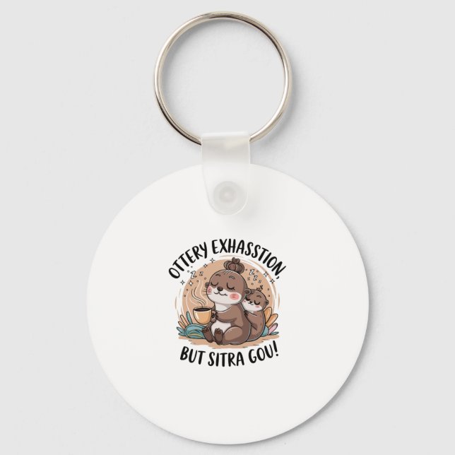 Ottery Expression Cute Sloth and Baby Key Ring (Front)