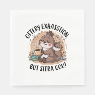 Ottery Expression Cute Sloth and Baby Napkin